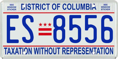 DC license plate ES8556