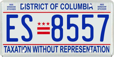 DC license plate ES8557