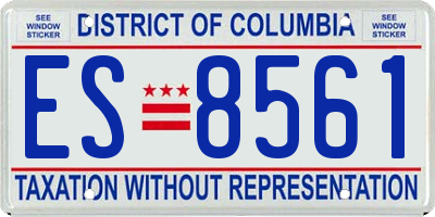 DC license plate ES8561
