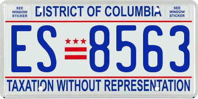 DC license plate ES8563