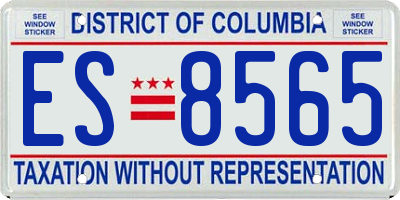 DC license plate ES8565