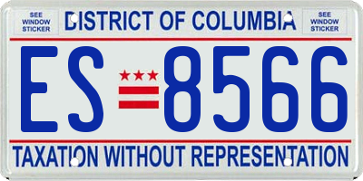 DC license plate ES8566