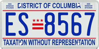 DC license plate ES8567