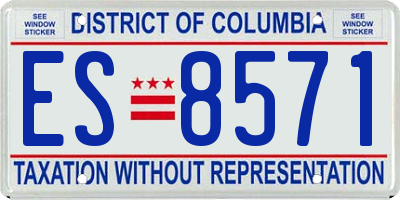 DC license plate ES8571