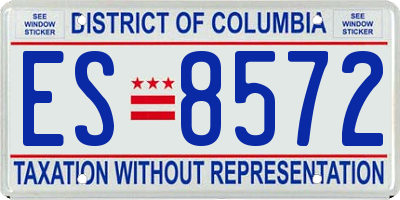 DC license plate ES8572