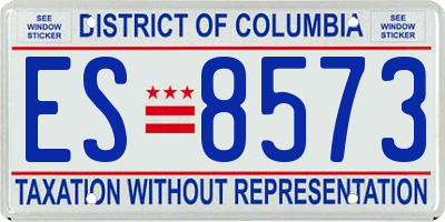 DC license plate ES8573