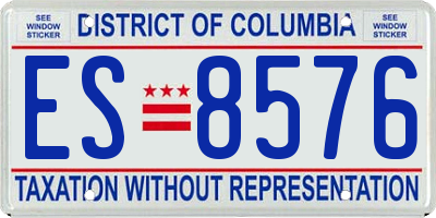 DC license plate ES8576