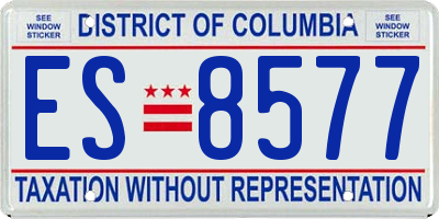 DC license plate ES8577