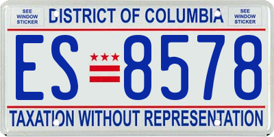 DC license plate ES8578