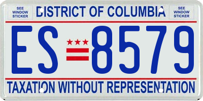 DC license plate ES8579