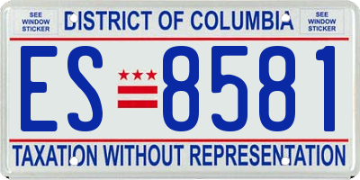 DC license plate ES8581