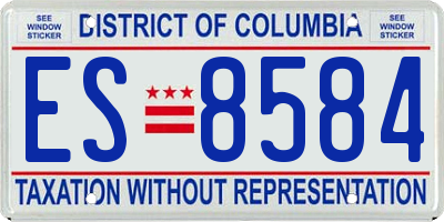DC license plate ES8584