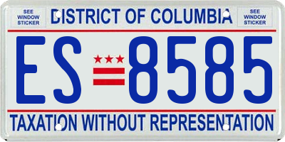 DC license plate ES8585