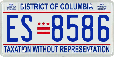 DC license plate ES8586