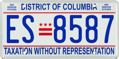 DC license plate ES8587