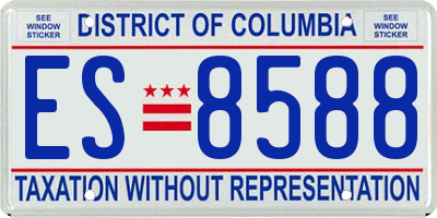 DC license plate ES8588