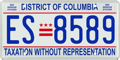 DC license plate ES8589