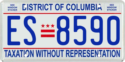 DC license plate ES8590