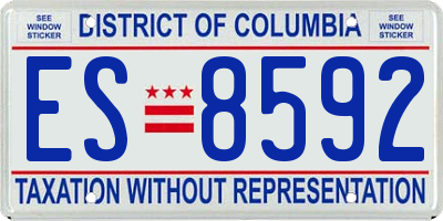 DC license plate ES8592
