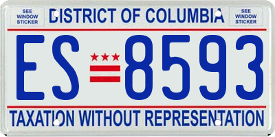 DC license plate ES8593