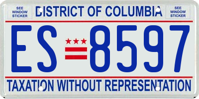 DC license plate ES8597