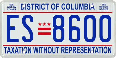 DC license plate ES8600