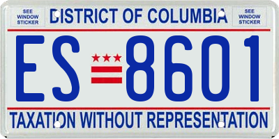 DC license plate ES8601