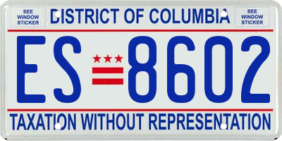 DC license plate ES8602