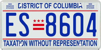 DC license plate ES8604