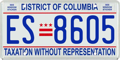 DC license plate ES8605