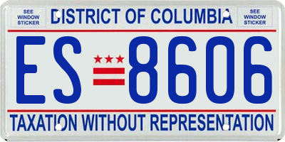 DC license plate ES8606