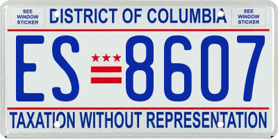 DC license plate ES8607