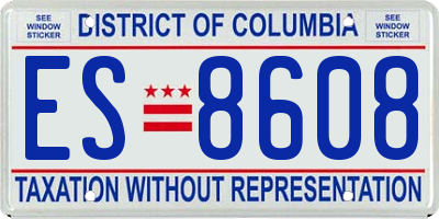 DC license plate ES8608