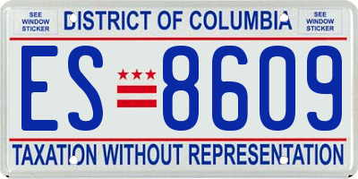 DC license plate ES8609