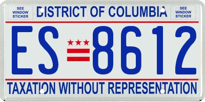 DC license plate ES8612