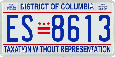 DC license plate ES8613