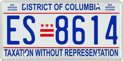 DC license plate ES8614