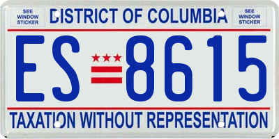 DC license plate ES8615