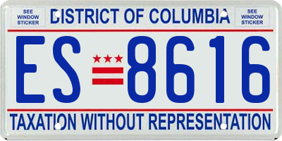 DC license plate ES8616