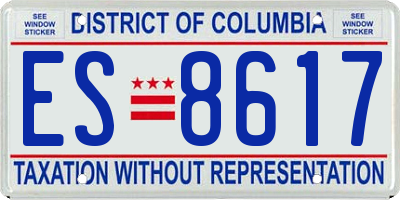 DC license plate ES8617