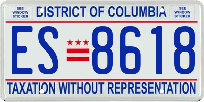 DC license plate ES8618