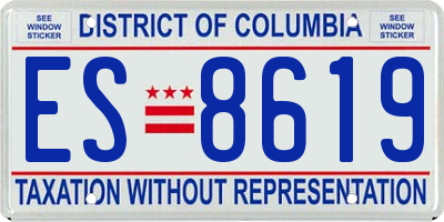 DC license plate ES8619