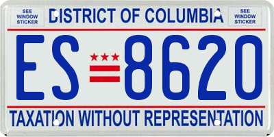 DC license plate ES8620