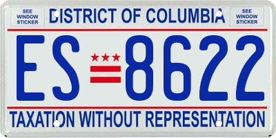 DC license plate ES8622