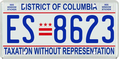 DC license plate ES8623