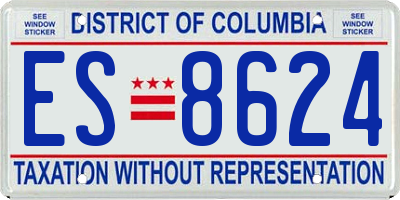 DC license plate ES8624