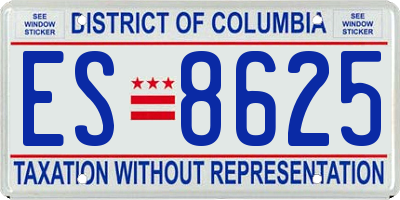 DC license plate ES8625