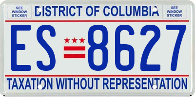 DC license plate ES8627