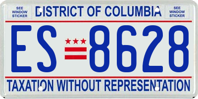 DC license plate ES8628