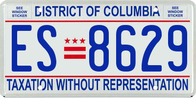 DC license plate ES8629